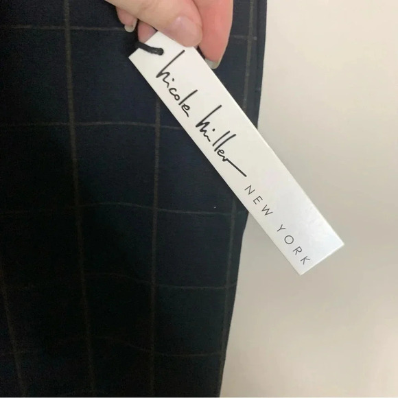 NWT Nicole Miller Wide Leg Plaid Pants M - Picture 4 of 10